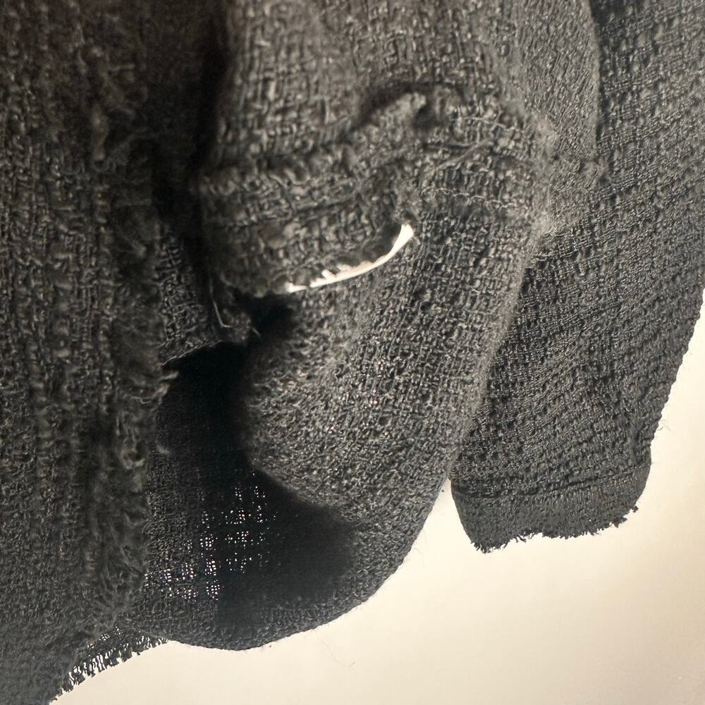 Zara Boulcé Tweed Black Classic Shacket Size XS NWT Old Money Corpcore Workwear - Picture 8 of 9